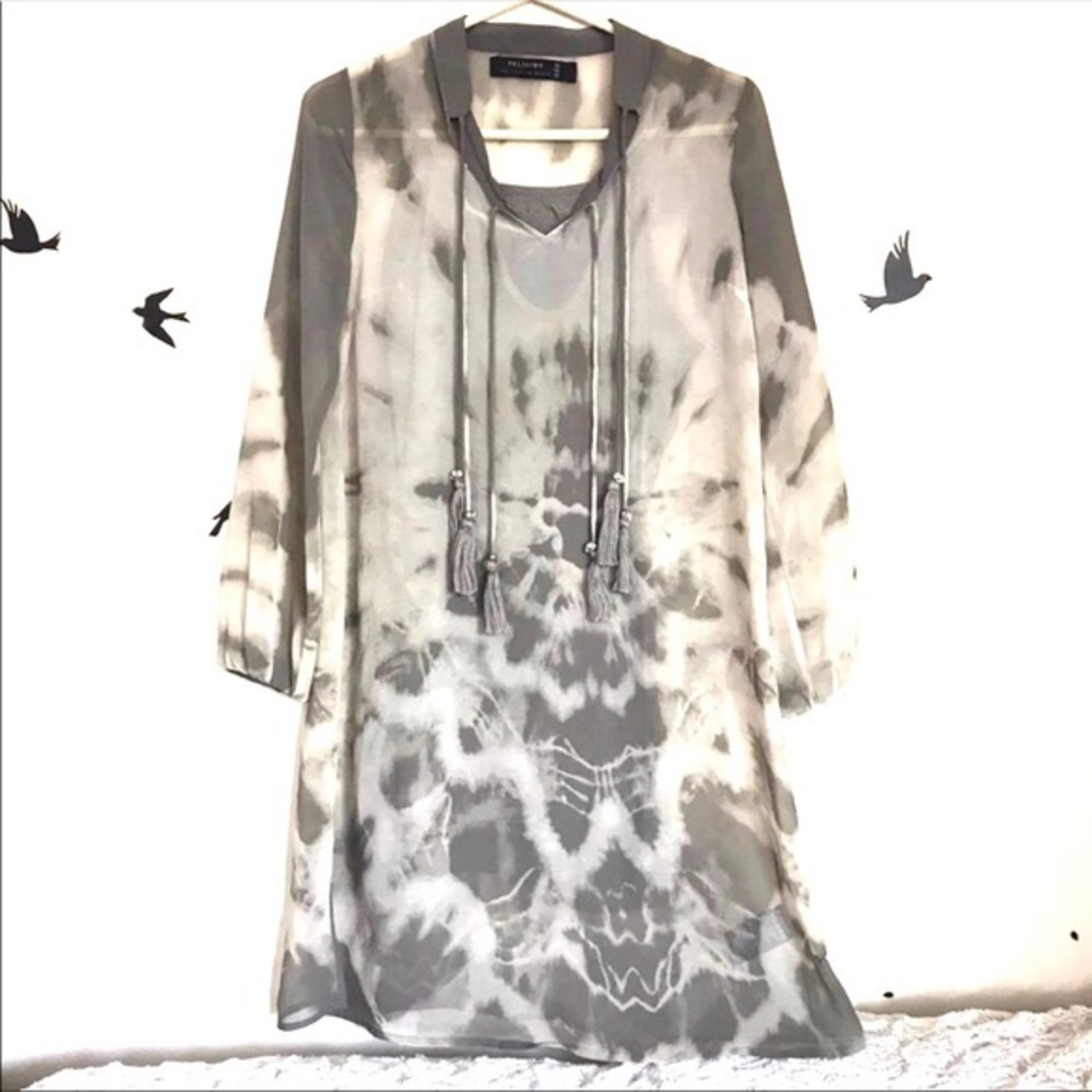 RELIGION WE LIVE IN BLACK sheer dress w/ slip XS